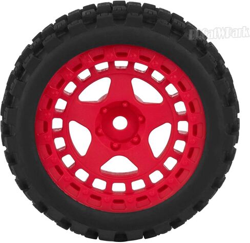 RC Wheels and Tires for 1/18 Typhon Grom,4PCS RC Tires Wheels,Red in Saudi Arabia