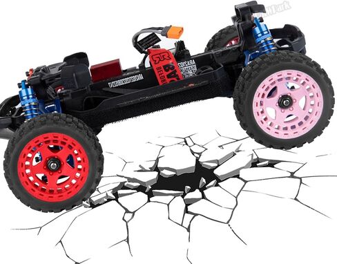 RC Wheels and Tires for 1/18 Typhon Grom,4PCS RC Tires Wheels,Red in Saudi Arabia