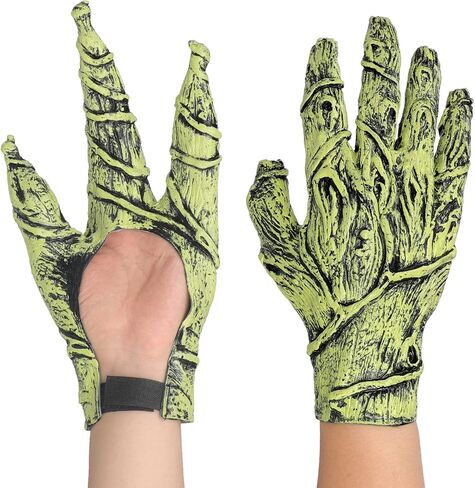 OhMill Halloween Costume Gloves Pointy Fingers Werewolf Claw Gloves Horror Zombie Hands Cosplay Mittens Prank Fancy Dress in Saudi Arabia