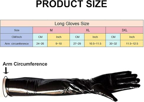 Shiny Black Leather Gloves Long for Women Stylish Punk Style Leather Long Gloves for Party Versatile and Stretchable in Saudi Arabia