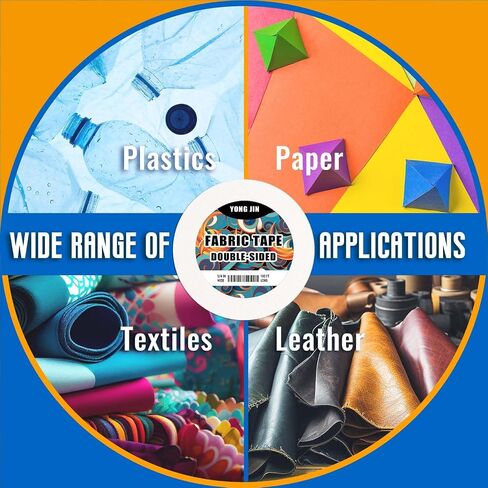 Heavy Duty Double Sided Fabric Tape - Seamless Bonding Without Sewing Or Ironing, Peels Off Easily, Strong Adhesive Fabric Hemming Tape for Pants, Hem Tape,Curtains (2/5inch X 108 Feet) in Kuwait