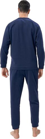 DAVID ARCHY Men's Pajamas Set Soft Cotton Polyester Pajama For Men Long Sleeve Top & Bottoms Lounge Set with Pockets in Kuwait