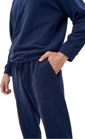 DAVID ARCHY Men's Pajamas Set Soft Cotton Polyester Pajama For Men Long Sleeve Top & Bottoms Lounge Set with Pockets in Kuwait