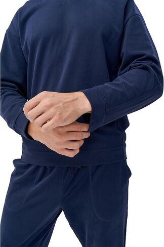 DAVID ARCHY Men's Pajamas Set Soft Cotton Polyester Pajama For Men Long Sleeve Top & Bottoms Lounge Set with Pockets in Kuwait