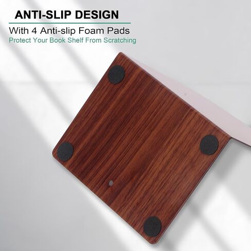 Wood Grain Design Modern Bookends for Shelves, Non-Skid Book Holder, Heavy Duty Metal Storage for Books/CDs,Small - Decorative Bookends Book Shelf Organizer, 7 x 4 x 5", Walnut(2 Pieces) in Saudi Arabia