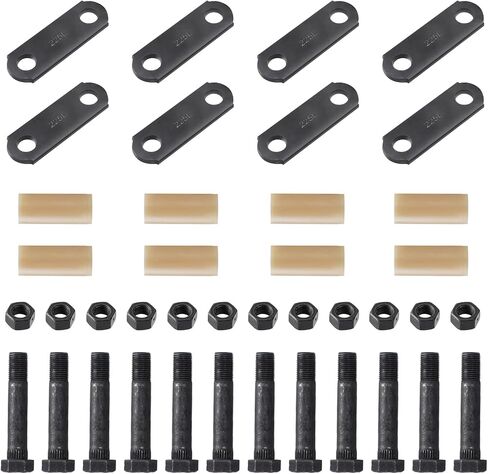 Tandem Axle Trailer Shackles Kit: 2 Packs Trailer Shackles with Trailer Shackle Bolts, 2-1/4" Trailer Shackle Straps (225), Used On Dual-Axle Systems in Kuwait