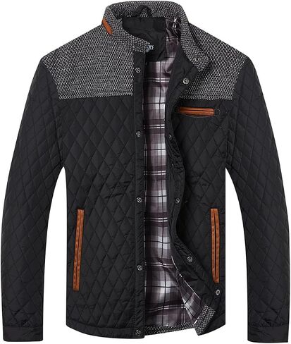 HOOD CREW Men’s Quilted Down Jacket Autumn Winter Coat Lightweight Business Causal Shirt Jacket in Kuwait