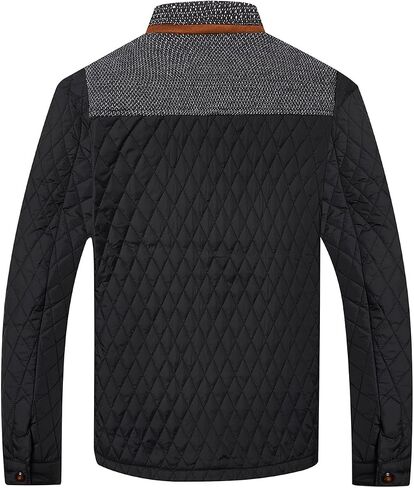 HOOD CREW Men’s Quilted Down Jacket Autumn Winter Coat Lightweight Business Causal Shirt Jacket in Kuwait