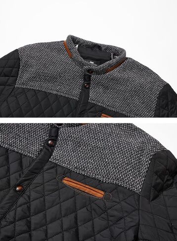 HOOD CREW Men’s Quilted Down Jacket Autumn Winter Coat Lightweight Business Causal Shirt Jacket in Kuwait