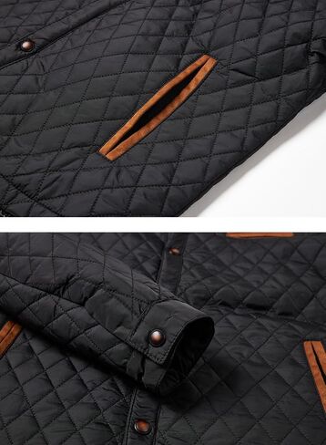 HOOD CREW Men’s Quilted Down Jacket Autumn Winter Coat Lightweight Business Causal Shirt Jacket in Kuwait