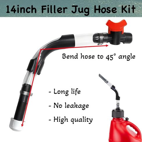 Racing Fuel Hose with Ball Valve Shut Off, 3DSKY Racing Fuel Jug Hose Accessories for Racing Fuel, Hose Racing Fuel Container Fuel Tank with Hose Bender in Saudi Arabia
