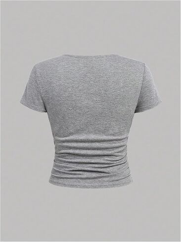 تي شيرت للفتيات من SOLY HUX مكون من 3 قطع صيفية مكشكشة وأكمام قصيرة ورقبة على شكل حرف V تي شيرت أساسي مناسب ملابس لطيفة in Kuwait