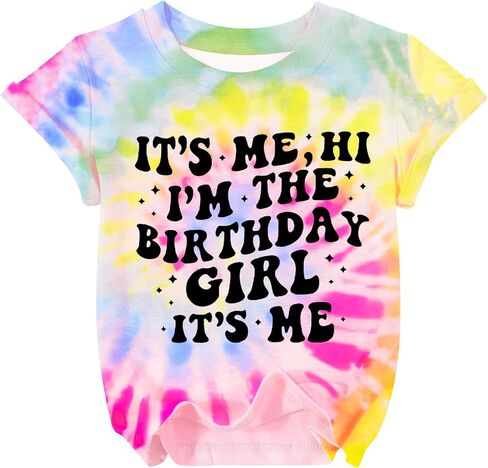 Birthday Girls Shirt It's Me Hi I'm The Birthday Girl It's Me Graphic Tee Kids Birthday Party Outfit 5-12 Years in Saudi Arabia