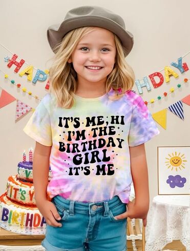 Birthday Girls Shirt It's Me Hi I'm The Birthday Girl It's Me Graphic Tee Kids Birthday Party Outfit 5-12 Years in Saudi Arabia