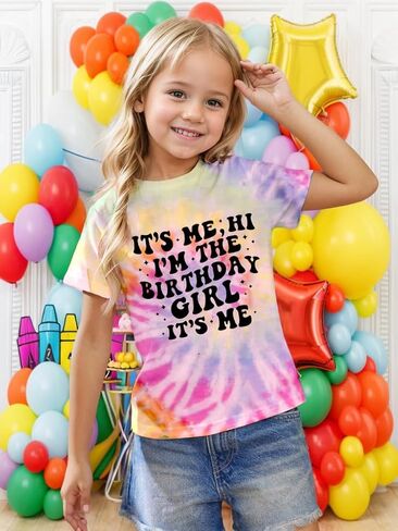 Birthday Girls Shirt It's Me Hi I'm The Birthday Girl It's Me Graphic Tee Kids Birthday Party Outfit 5-12 Years in Saudi Arabia