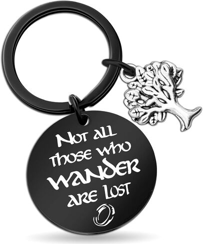 Movie Lover Gifts Merch Inspirational Women Men Keychain Lotr Movie Fans Stuff Thanksgiving Christmas Jewelry in Saudi Arabia