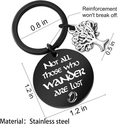 Movie Lover Gifts Merch Inspirational Women Men Keychain Lotr Movie Fans Stuff Thanksgiving Christmas Jewelry in Saudi Arabia