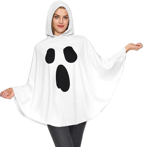 Spooktacular Creations Women White Ghost Costume, Poncho Costumes for Women, Adult Halloween Costumes Role Play in Saudi Arabia