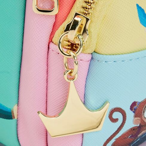 Loungefly Disney Triple Pocket Mini Backpack Princess Collage Official Mini Backpack, Blue in Saudi Arabia