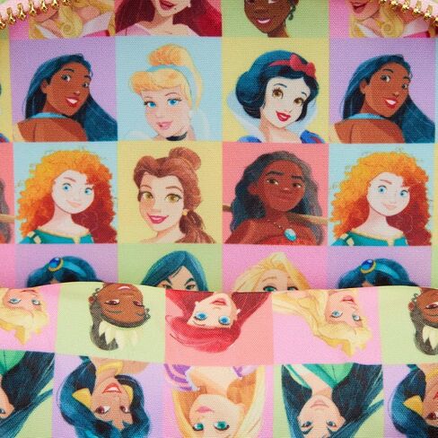 Loungefly Disney Triple Pocket Mini Backpack Princess Collage Official Mini Backpack, Blue in Saudi Arabia
