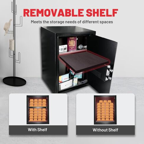 ZKH Safe Box, 1.9 Cubic Feet Money Safes with Digital Keypad Lock and Removable Shelf, Security Home Safe for Money, Documents, Jewelry, Valuables in Saudi Arabia