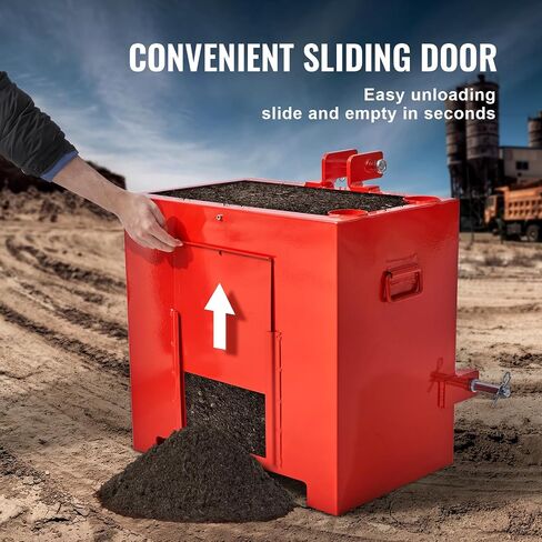 VEVOR Ballast Box 3 Point Category 1 Tractor 800lbs Capacity, Standard 2'' Hitch Receiver, with 5cu.ft Volume, Heavy-Duty Steel, Red in Saudi Arabia