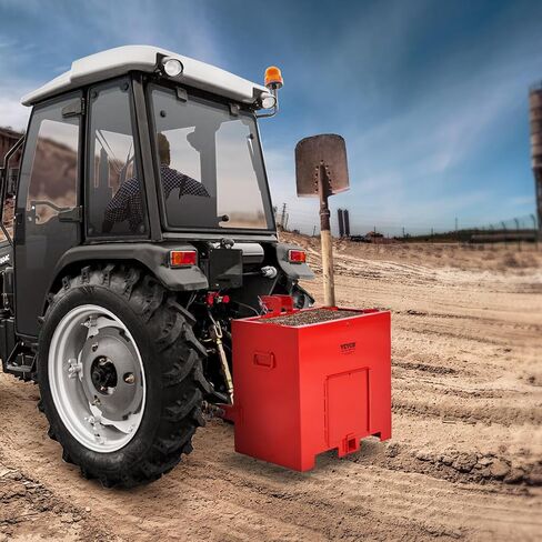 VEVOR Ballast Box 3 Point Category 1 Tractor 800lbs Capacity, Standard 2'' Hitch Receiver, with 5cu.ft Volume, Heavy-Duty Steel, Red in Saudi Arabia