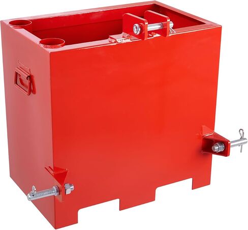 VEVOR Ballast Box 3 Point Category 1 Tractor 800lbs Capacity, Standard 2'' Hitch Receiver, with 5cu.ft Volume, Heavy-Duty Steel, Red in Saudi Arabia