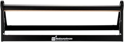 Restaurantware RW Base 26.2 x 6.7 x 8 بوصة ورق تغليف 1 حامل ورق جزار قابل للتركيب على الحائط - قدم مطاطية ذات شفرة مسننة حامل قاطع ورق من الفولاذ الأسود متعدد الاستخدامات لورق الجزار مقاس 24 بوصة in Saudi Arabia