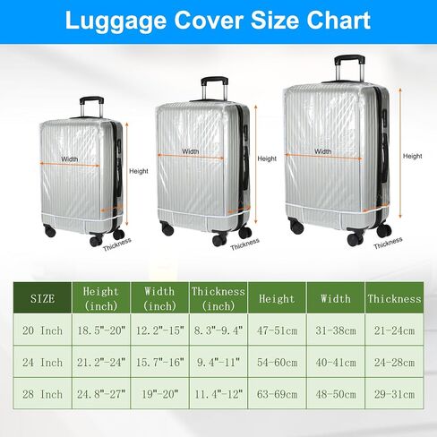 PATIKIL Luggage Covers, 1 Piece 20 Inch PVC Suitcase Cover Protectors Waterproof Travel Luggage Covers for Suitcase, Black in Saudi Arabia