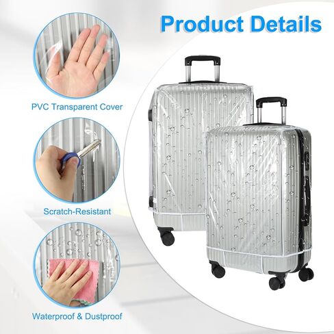 PATIKIL Luggage Covers, 1 Piece 20 Inch PVC Suitcase Cover Protectors Waterproof Travel Luggage Covers for Suitcase, Black in Saudi Arabia