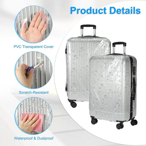 PATIKIL Luggage Covers, 1 Piece 20 Inch PVC Suitcase Cover Protectors Waterproof Travel Luggage Covers for Suitcase, Black in Saudi Arabia