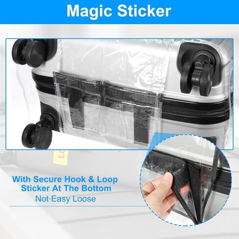 PATIKIL Luggage Covers, 1 Piece 20 Inch PVC Suitcase Cover Protectors Waterproof Travel Luggage Covers for Suitcase, Black in Saudi Arabia