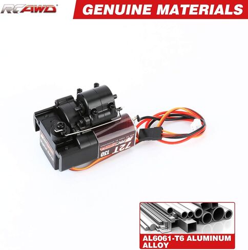 RCAWD SCX24 2 Two Speed Transmission Gearbox & 130 Motor & Shock Tower & Skid Plate for Axial 1/24 SCX24 AX24 Upgrades Part Black in Saudi Arabia