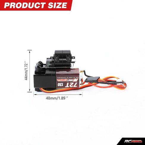 RCAWD SCX24 2 Two Speed Transmission Gearbox & 130 Motor & Shock Tower & Skid Plate for Axial 1/24 SCX24 AX24 Upgrades Part Black in Saudi Arabia