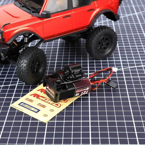 RCAWD SCX24 2 Two Speed Transmission Gearbox & 130 Motor & Shock Tower & Skid Plate for Axial 1/24 SCX24 AX24 Upgrades Part Black in Saudi Arabia