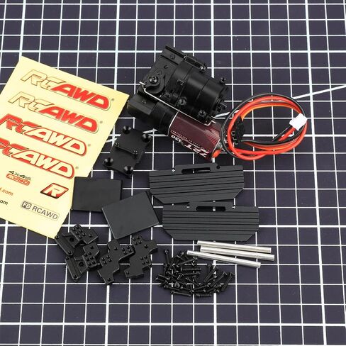 RCAWD SCX24 2 Two Speed Transmission Gearbox & 130 Motor & Shock Tower & Skid Plate for Axial 1/24 SCX24 AX24 Upgrades Part Black in Saudi Arabia