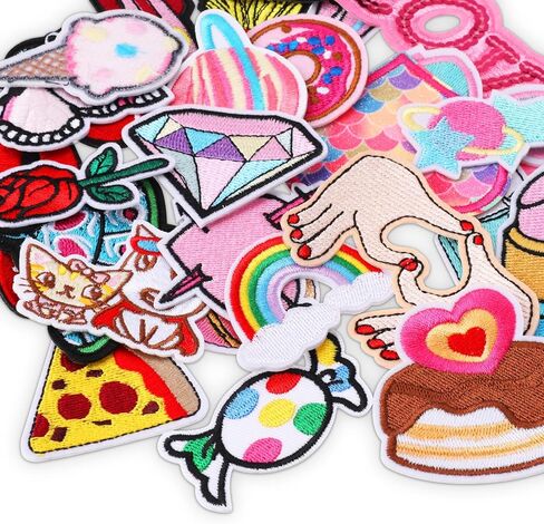 30 Pcs Pink Iron on Patches Preppy Embroidered Appliqué Patches Y2K Iron on Patches Girls for Clothing Backpacks Heart Flower Sew on Patches Pink Patch for Clothes Jacket Jean Hat Skirts Mixed Styles in Saudi Arabia