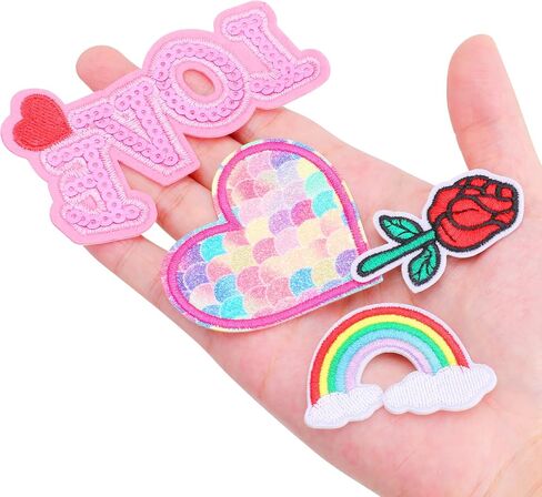 30 Pcs Pink Iron on Patches Preppy Embroidered Appliqué Patches Y2K Iron on Patches Girls for Clothing Backpacks Heart Flower Sew on Patches Pink Patch for Clothes Jacket Jean Hat Skirts Mixed Styles in Saudi Arabia