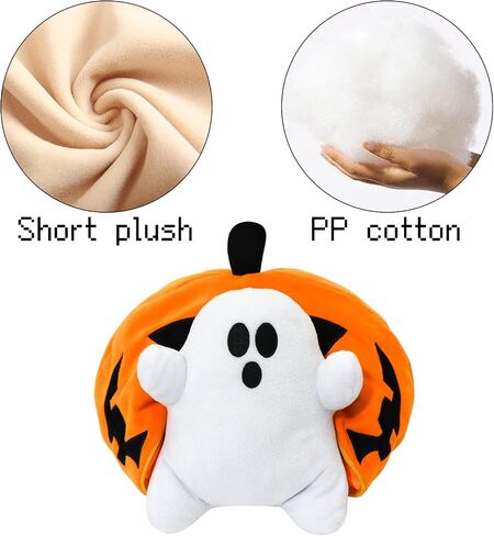 Halloween Pumpkin Ghost Plush Toy with Zipper – Cute Jack-o’-Lantern Ghost Pillow Decoration – Soft and Cuddly for Boys and Girls Plush Toy in Saudi Arabia