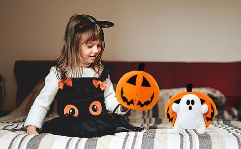 Halloween Pumpkin Ghost Plush Toy with Zipper – Cute Jack-o’-Lantern Ghost Pillow Decoration – Soft and Cuddly for Boys and Girls Plush Toy in Saudi Arabia
