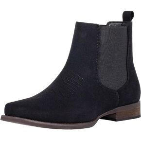 J's.o.l.e Western Cowboy Boots for Men Square Toe Stylish Ankle Chelsea Boots