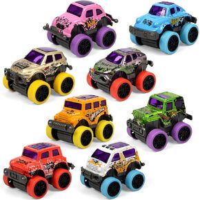 8 Pack Die-cast Mini Monster Truck for Boys and Girls,Pull Back Alloy Trucks Toy,Mini Pull Back Cars,Die-cast Race Cars for Kids Party Favors