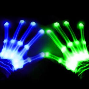 Led Gloves Light Up Toys 3 colors Flash 10 Mode for Boys Girls Birthday Halloween Christmas Gifts Stocking Stuffers Rave Party Favor Kids Adults（1 Pair）