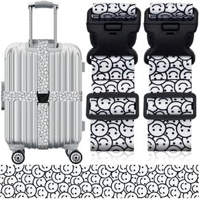 Travel Belt for Luggage Straps, Personality Pattern Luggage Straps for Suitcases with Quick Release Buckle, Adjustable Nylon Strap Cross Suitcase Belt, 1.96 in W x 6.5 ft L, 2 Pack - Pink Triangle