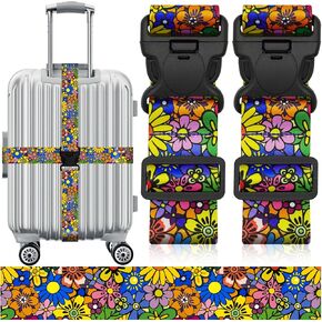 Travel Belt for Luggage Straps, Personality Pattern Luggage Straps for Suitcases with Quick Release Buckle, Adjustable Nylon Strap Cross Suitcase Belt, 1.96 in W x 6.5 ft L, 2 Pack - Pink Triangle