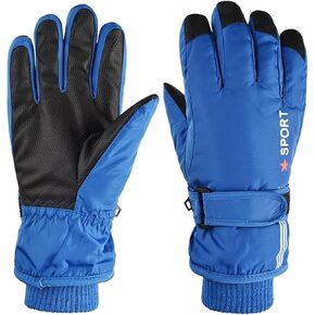 UTOWO Gloves Kids Full Finger Gloves for 5-10 Years Kids Outdoor Sports Waterproof Windproof Winter Gloves with Little Star
