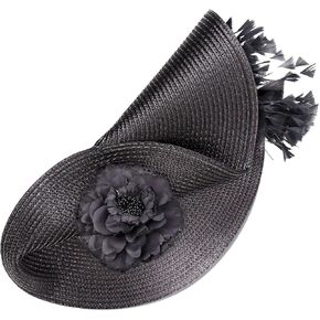 Vijiv Large Fascinators Hats for Women Tea Party Flower 20s 50s Kentucky Derby Hats for Wedding Cocktail 1920s Accessories