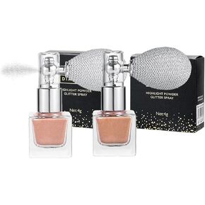 Body Glitter Spray, Joyeee Waterproof Glitter Spray Shimmer Glitter Hairspray Long-Lasting Highlight Powder Spray Makeup Glitter for Women Girls Skin Face Hair Body Clothing Nail Art Craft Purple