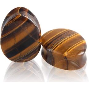 Teardrop Tiger Eye Ear Gauges Plugs Tunnels Expanders Natural Stone Double Flared Earrings Piercing Jewelry (2g(6mm))